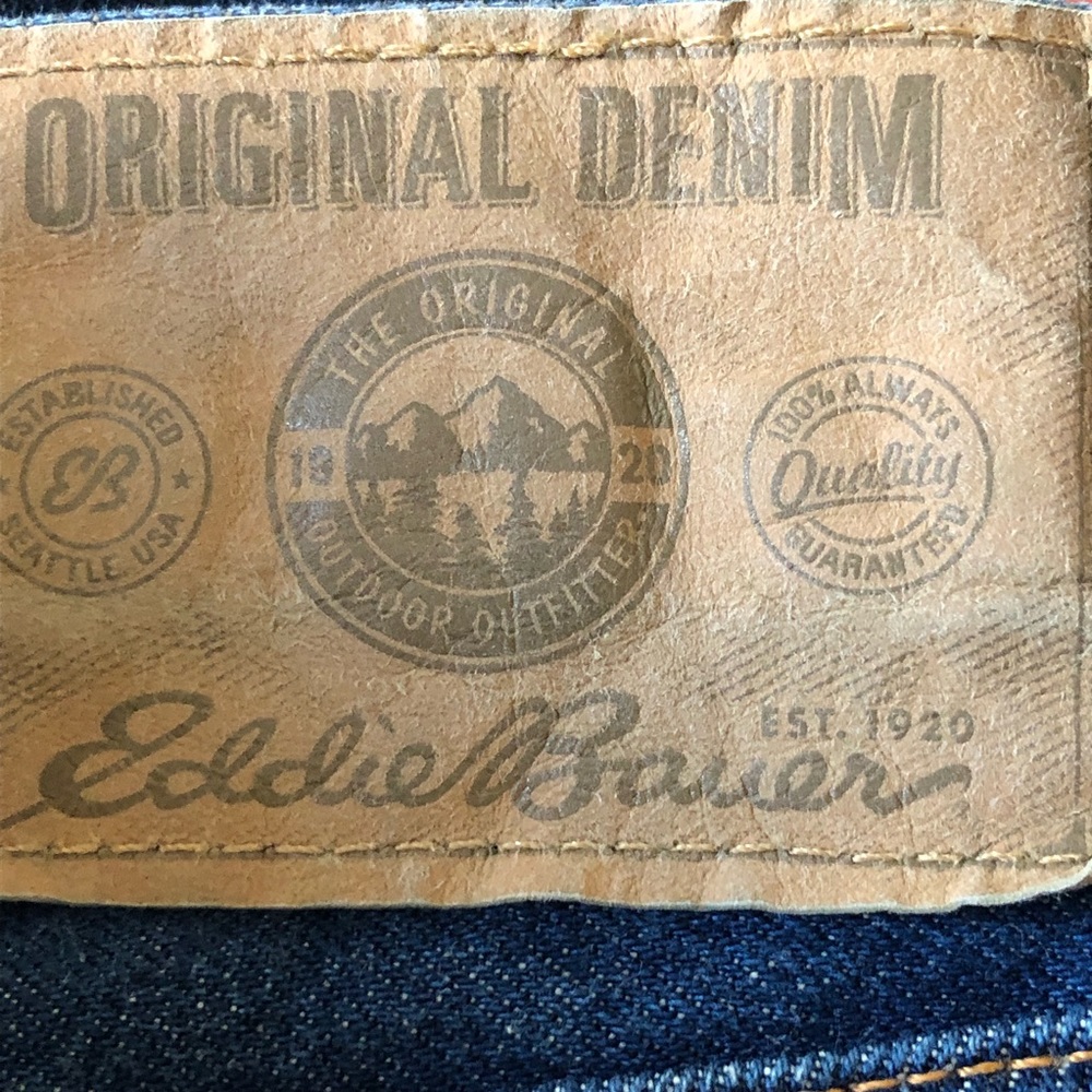 Eddie Bauer Men’s Jeans Size 44 X 30 Classic Fit heavy Weight denim original Hem - Picture 6 of 10
